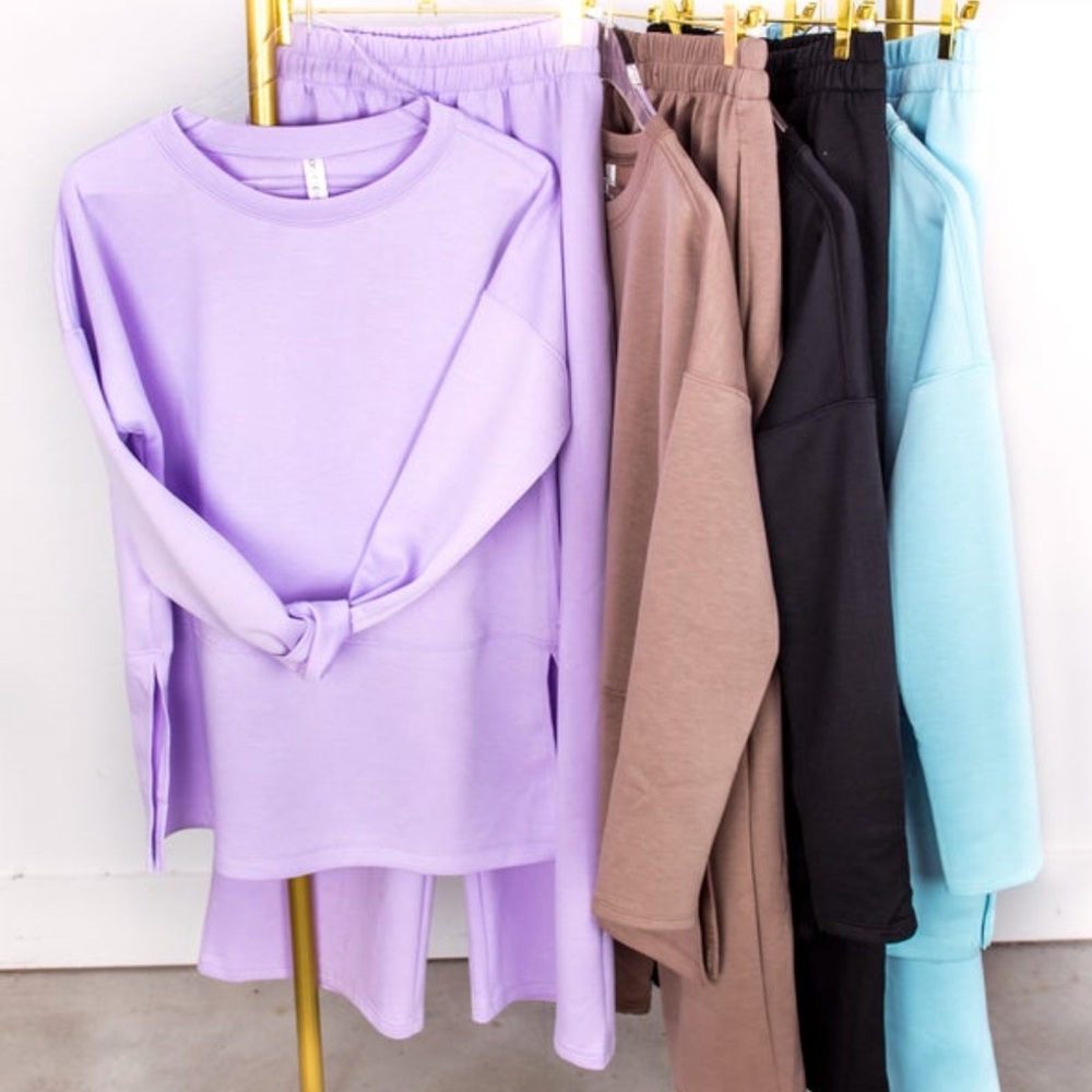 Dear Scarlett Purple Scuba Cozy Loungewear Set from Flaunt Boutique Size XL